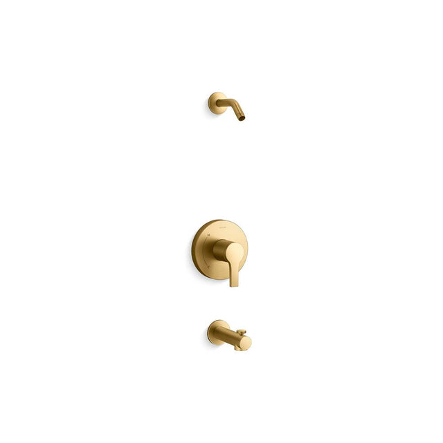 Kohler - Elate Rite-Temp Bath And Shower Trim Kit Without Showerhead - Vibrant Brushed Moderne Brass