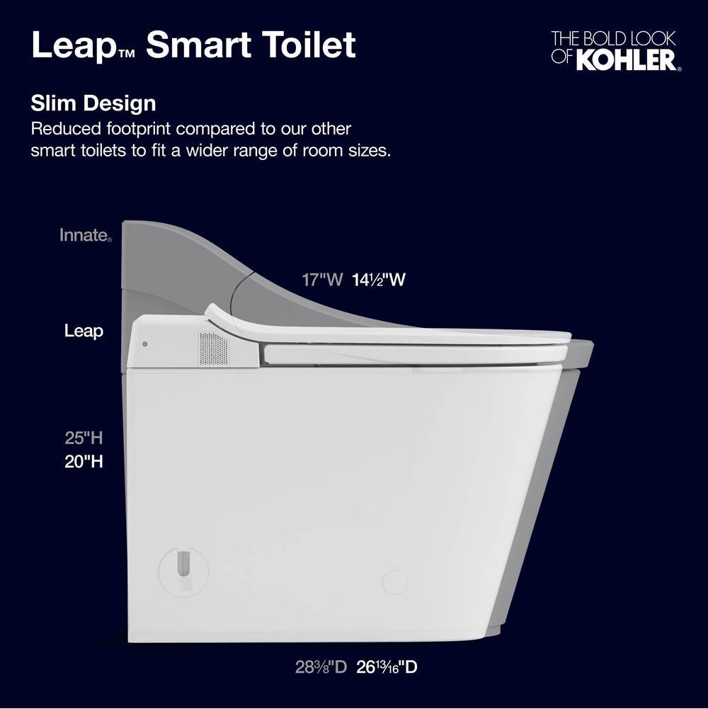 LeapE One-piece elongated smart toilet, dual-flush