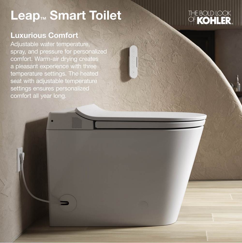 LeapE One-piece elongated smart toilet, dual-flush