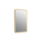 Kohler - Essential Ultrabright 22 in. X 34 in. Rectangular Lighted Framed Mirror - Moderne Brushed Gold