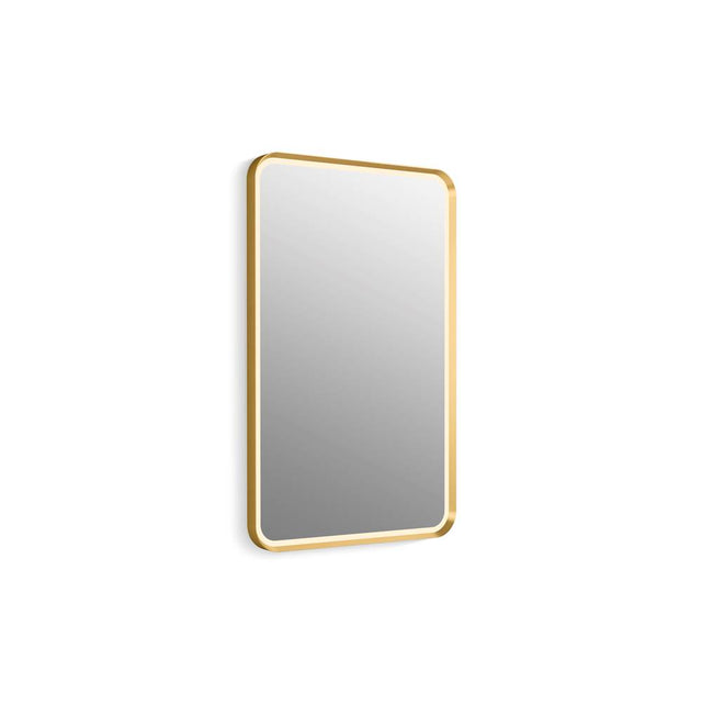 Kohler - Essential Ultrabright 22 in. X 34 in. Rectangular Lighted Framed Mirror - Moderne Brushed Gold
