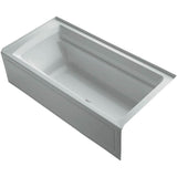 Kohler - Archer 72'' x 36'' alcove Heated BubbleMassageE air bath with Bask heated surface, right drain - Ice Grey