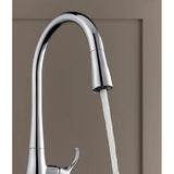 Simplice Touchless pull-down kitchen sink faucet with three-function sprayhead