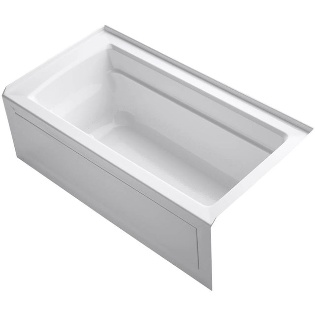 Kohler - Archer 60'' x 32'' alcove Heated BubbleMassageE air bath, right drain - White