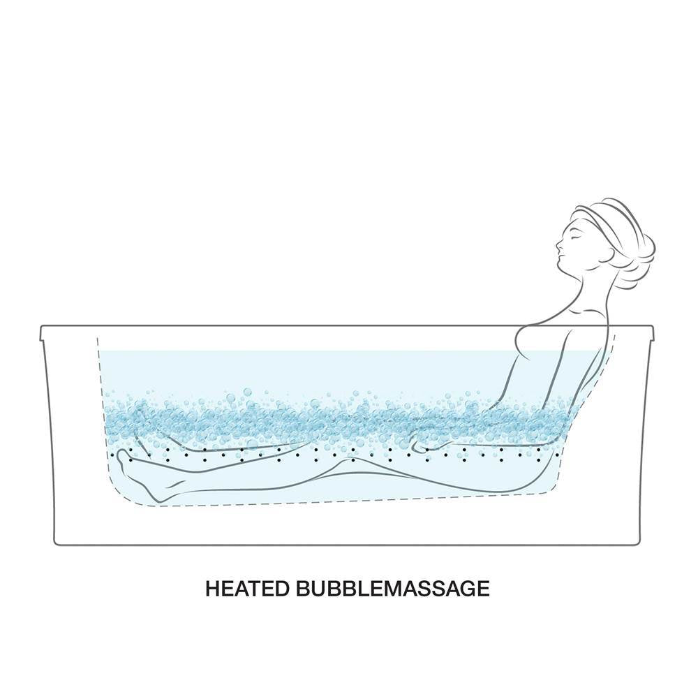 Archer 60'' x 32'' alcove Heated BubbleMassageE air bath, right drain