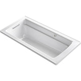 Kohler - Archer 66'' x 32'' drop-in Heated BubbleMassageE air bath - White