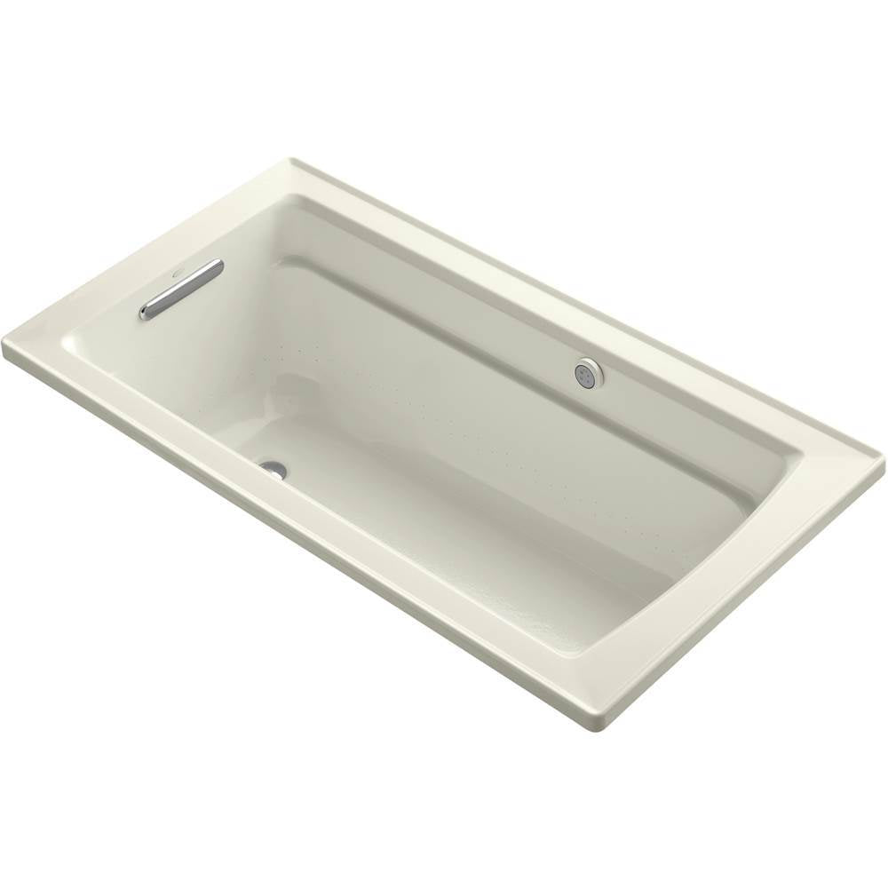 Kohler - Archer 60'' x 32'' drop-in Heated BubbleMassageE air bath - Biscuit