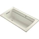 Kohler - Archer 60'' x 32'' drop-in Heated BubbleMassageE air bath - Biscuit