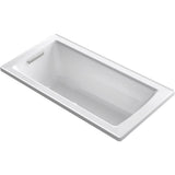 Kohler - Archer 60'' x 30'' drop-in Heated BubbleMassageE air bath with Bask heated surface - White