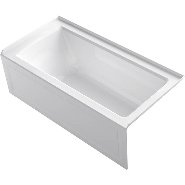 Kohler - Archer 60'' x 30'' alcove Heated BubbleMassageE air bath, right drain - White