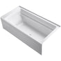 Kohler - Archer 72'' x 36'' alcove Heated BubbleMassageE air bath with Bask heated surface, right drain - White