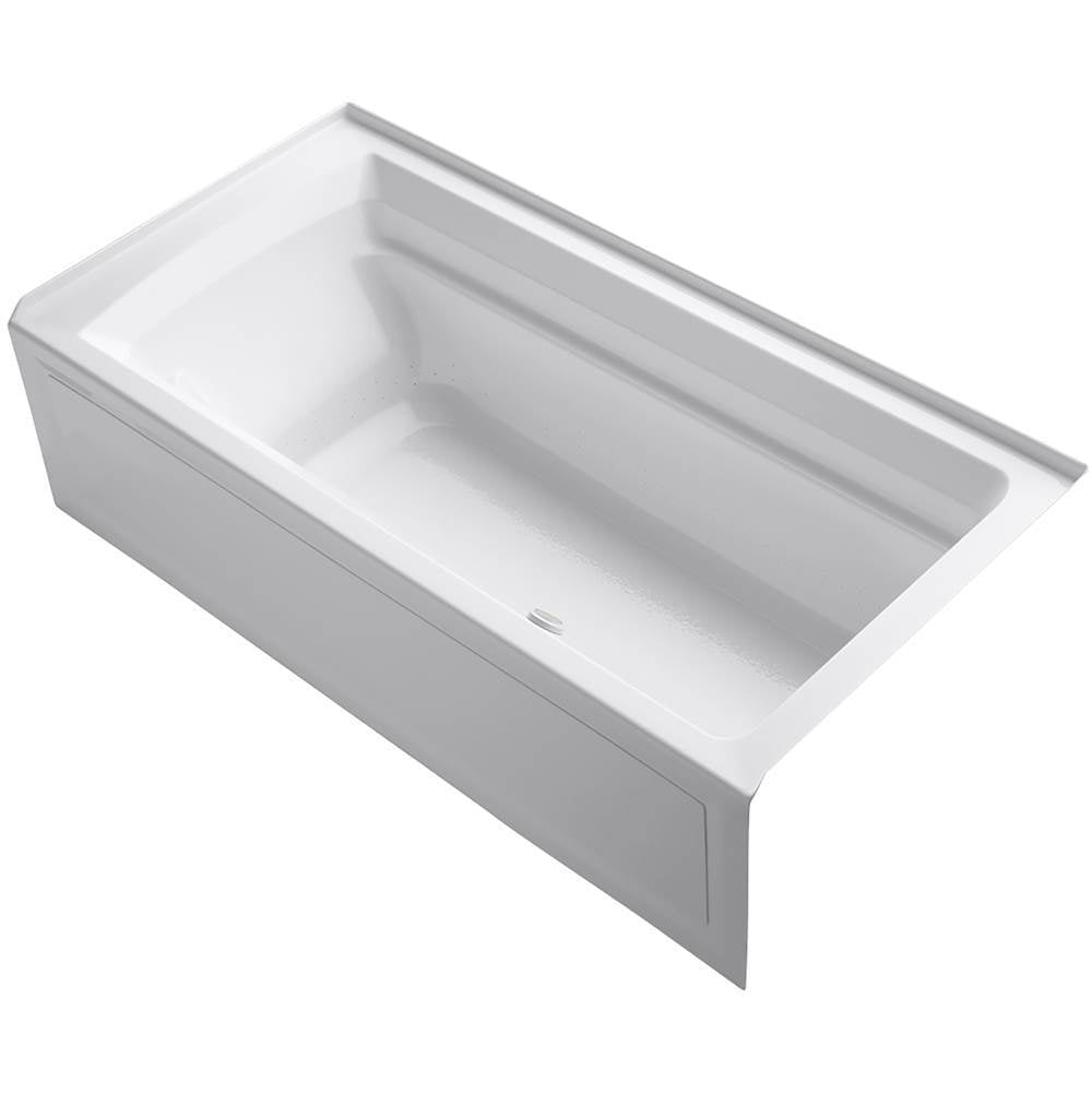 Kohler - Archer 72'' x 36'' alcove Heated BubbleMassageE air bath, right drain - White
