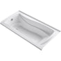 Kohler - Mariposa 72'' x 36'' alcove Heated BubbleMassageE air bath, left drain - White