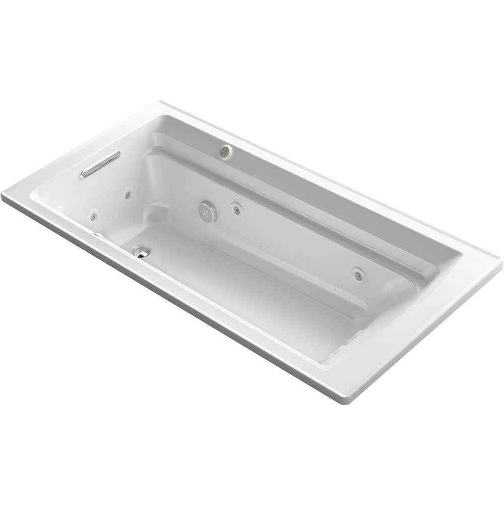 Kohler - Archer 72'' x 36'' drop-in Heated BubbleMassageE air bath and whirlpool - White