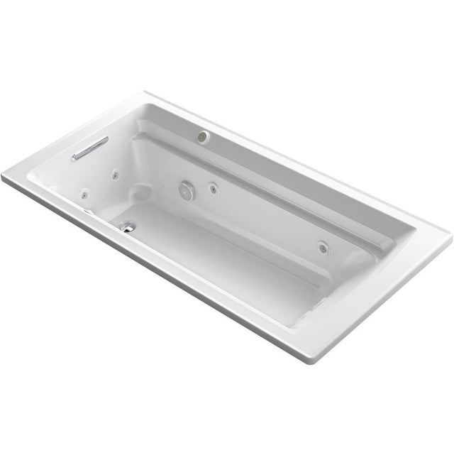 Kohler - Archer 72'' x 36'' drop-in Heated BubbleMassageE air bath and whirlpool - White