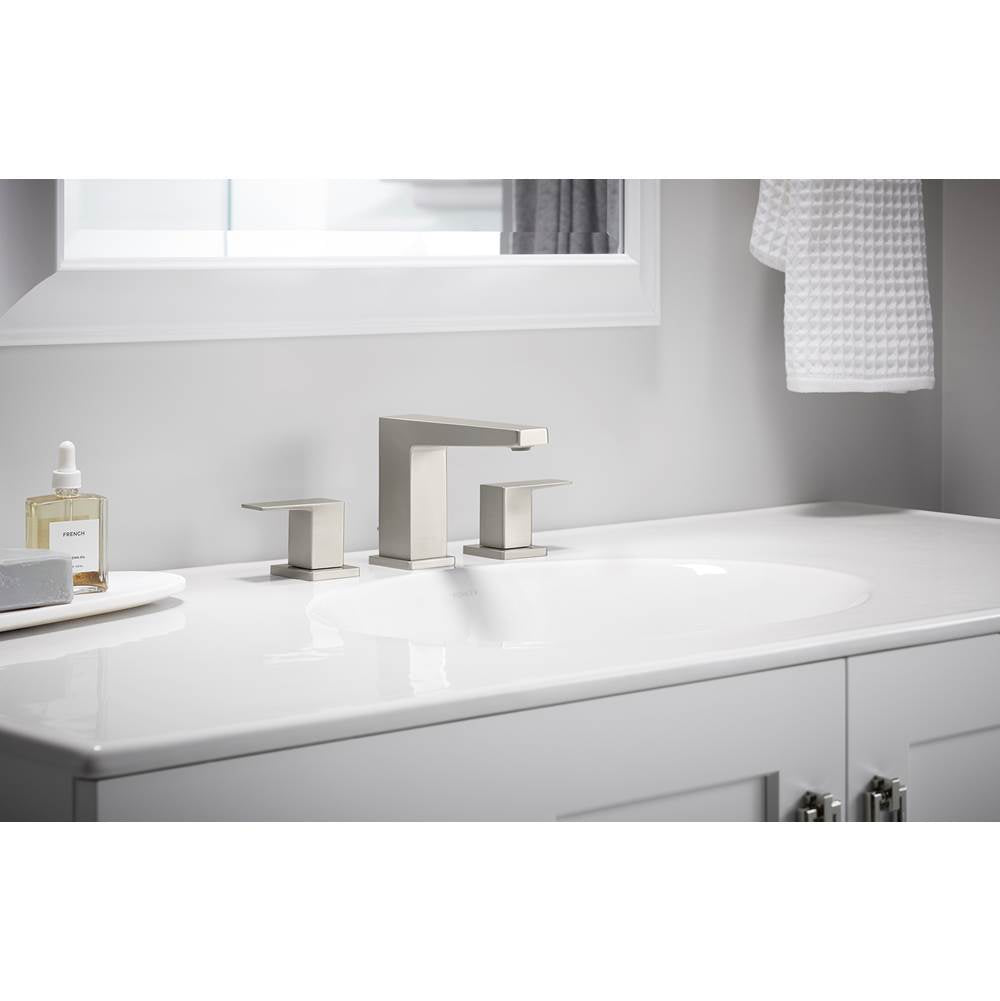 Honesty Widespread bathroom sink faucet, 0.5 gpm