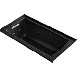 Kohler - Archer 60'' x 30'' alcove Heated BubbleMassageE air bath and whirlpool, left drain - Black