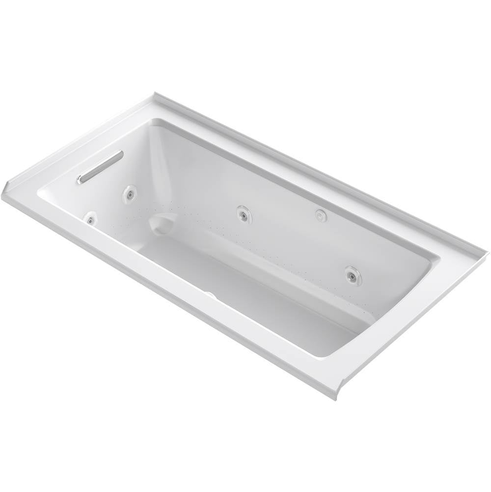 Kohler - Archer 60'' x 30'' alcove Heated BubbleMassageE air bath and whirlpool, left drain - White