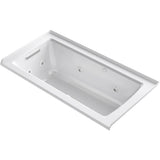 Kohler - Archer 60'' x 30'' alcove Heated BubbleMassageE air bath and whirlpool, left drain - White