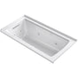 Kohler - Archer 60'' x 30'' alcove Heated BubbleMassageE air bath and whirlpool, left drain - White