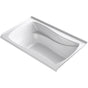 Kohler - Mariposa 60'' x 36'' alcove Heated BubbleMassageE air bath with Bask heated surface, right drain - White