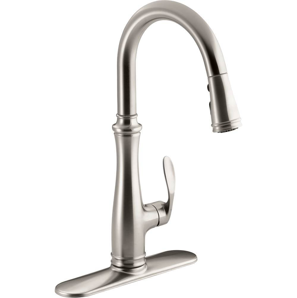 Bellera Pull-down kitchen sink faucet with three-function sprayhead