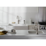 Artifacts Single-handle kitchen sink faucet with two-function sprayhead