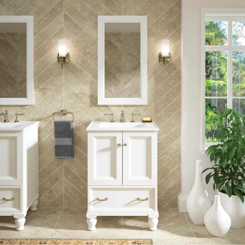 Damask 24'' bathroom vanity cabinet with furniture legs, 2 doors and 1 drawer