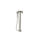 Kohler - Artifacts Floor-mount bath filler trim with handshower - Vibrant Brushed Nickel
