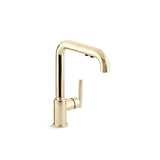 Kohler - Purist Pull-out kitchen sink faucet with three-function sprayhead - Vibrant French Gold