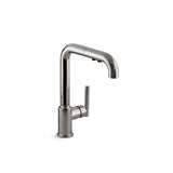 Kohler - Purist Pull-out kitchen sink faucet with three-function sprayhead - Vibrant Titanium