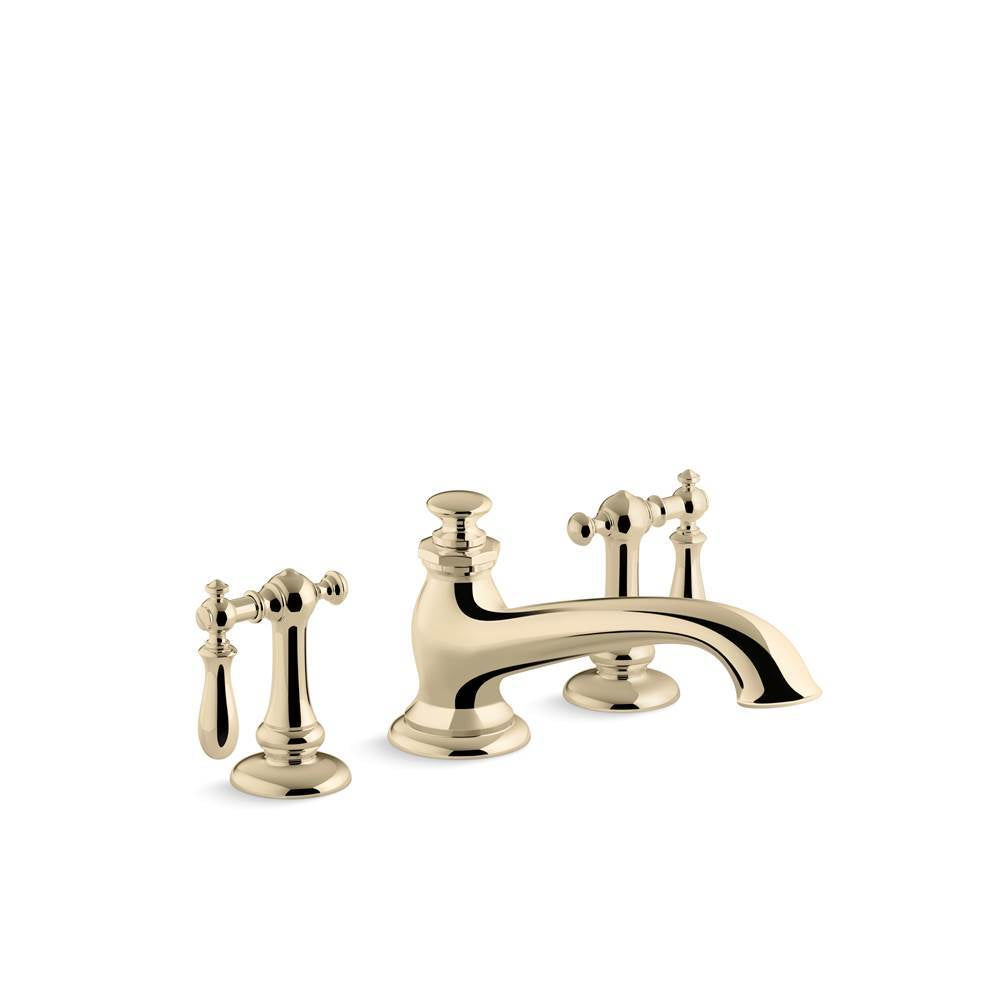 Artifacts Deck-mount bath spout with flare design