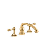 Kohler - Artifacts Deck-mount bath faucet handle trim with Lever design - Vibrant Brushed Moderne Brass