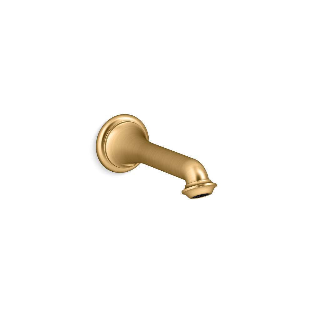 Kohler - Artifacts Wall-mount bath spout with turned design - Vibrant Brushed Moderne Brass