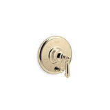 Kohler - Artifacts Rite-Temp valve trim with push-button diverter and lever handle - Vibrant French Gold