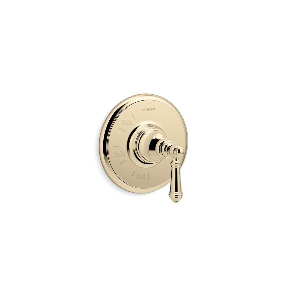 Kohler - Artifacts Rite-Temp valve trim with lever handle - Vibrant French Gold