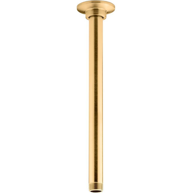 Kohler - 12'' ceiling-mount single-function rainhead arm and flange - Vibrant Brushed Moderne Brass