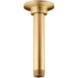 Kohler - 6'' ceiling-mount single-function rainhead arm and flange - Vibrant Brushed Moderne Brass