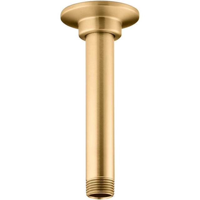 Kohler - 6'' ceiling-mount single-function rainhead arm and flange - Vibrant Brushed Moderne Brass
