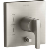 Kohler - Honesty Rite-Temp valve trim with push-button diverter - Vibrant Brushed Nickel