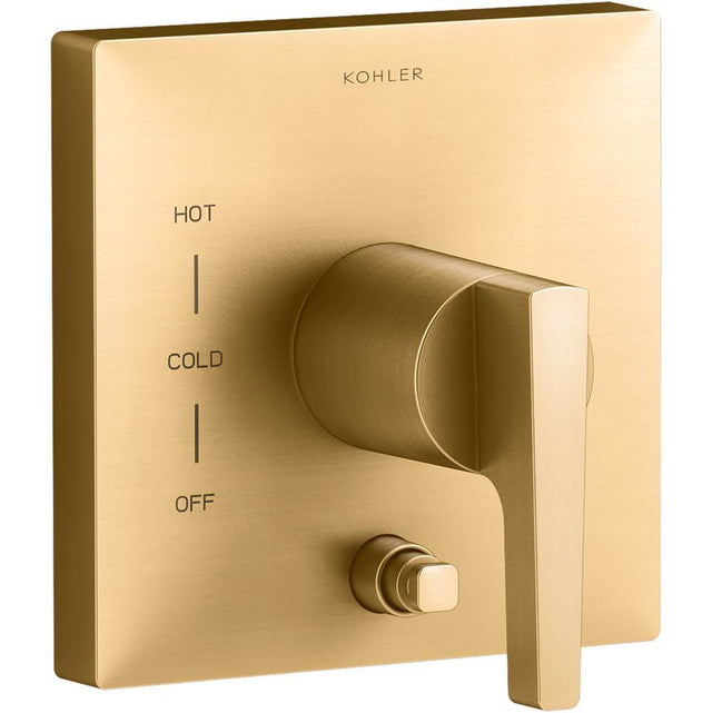 Kohler - Honesty Rite-Temp valve trim with push-button diverter - Vibrant Brushed Moderne Brass