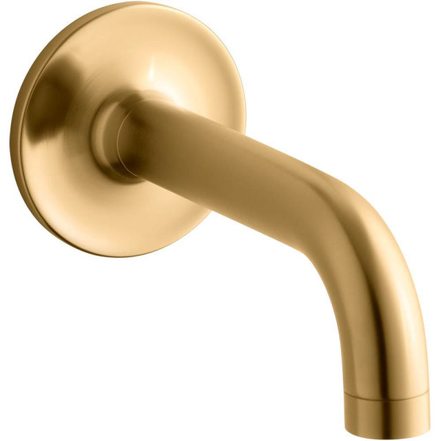 Kohler - Purist Wall-mount bath spout - Vibrant Brushed Moderne Brass