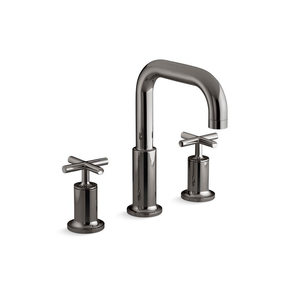 Kohler - Purist Deck-mount bath faucet trim with Cross handles - Vibrant Titanium