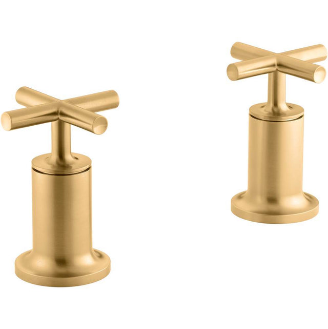 Kohler - Purist Deck- or wall-mount bath faucet handle trim with cross design - Vibrant Brushed Moderne Brass
