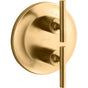 Kohler - Purist MasterShower temperature and volume control valve trim - Vibrant Brushed Moderne Brass