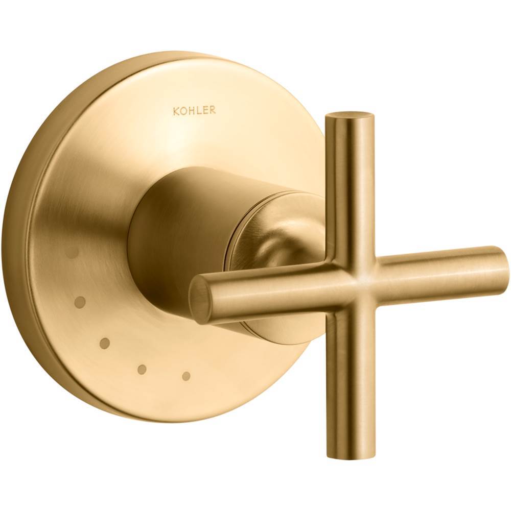 Kohler - Purist MasterShower volume control valve trim with cross handle - Vibrant Brushed Moderne Brass