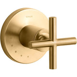 Kohler - Purist MasterShower volume control valve trim with cross handle - Vibrant Brushed Moderne Brass