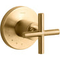 Kohler - Purist MasterShower volume control valve trim with cross handle - Vibrant Brushed Moderne Brass