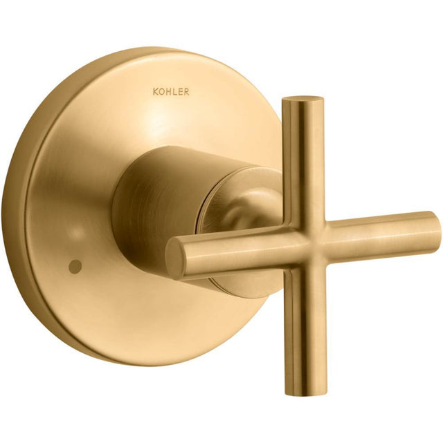 Kohler - Purist MasterShower transfer valve trim with cross handle - Vibrant Brushed Moderne Brass
