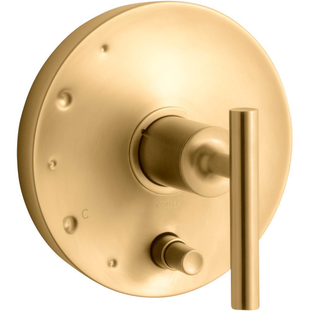 Kohler - Purist Rite-Temp valve trim with push-button diverter and lever handle - Vibrant Brushed Moderne Brass
